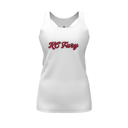 [CUS-DFW-RCBK-PER-WHT-FYS-LOGO3] Racerback Tank Top (Female Youth S, White, Logo 3)