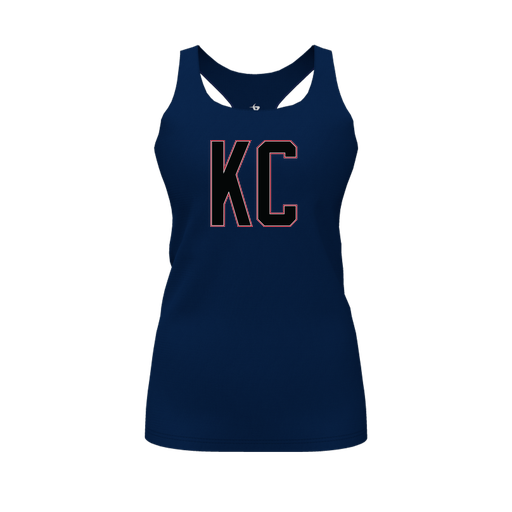 [FT0TRBNV-FYS-LOGO1] Decker Racerback Tank Top (Female Youth S, Navy, Logo 1)