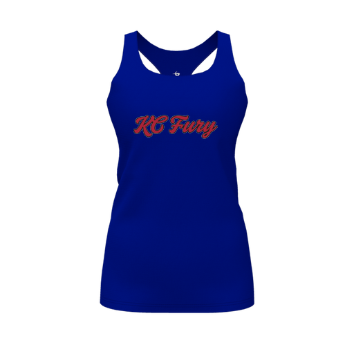 [CUS-DFW-RCBK-PER-RYL-FYS-LOGO3] Racerback Tank Top (Female Youth S, Royal, Logo 3)