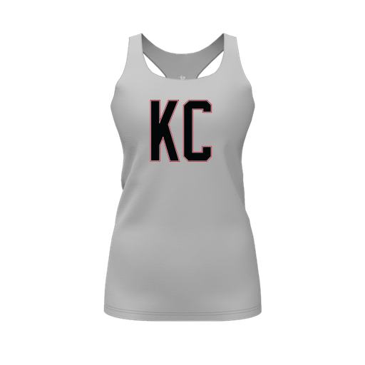 [FT0TRBGY-FYS-LOGO1] Decker Racerback Tank Top (Female Youth S, Gray, Logo 1)