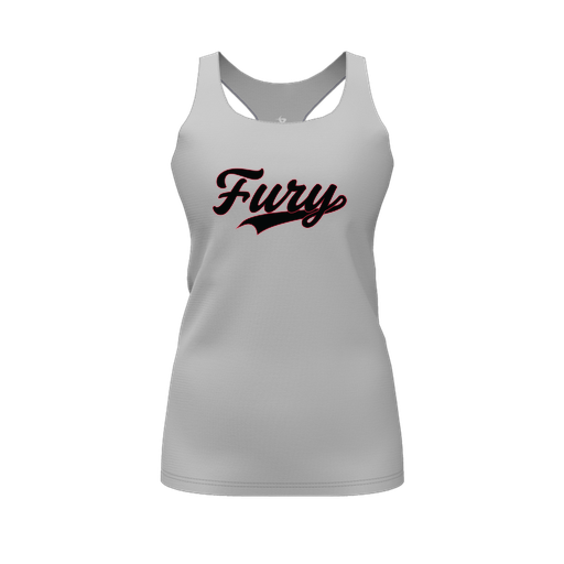 [CUS-DFW-RCBK-PER-GRY-FYS-LOGO2] Racerback Tank Top (Female Youth S, Gray, Logo 2)