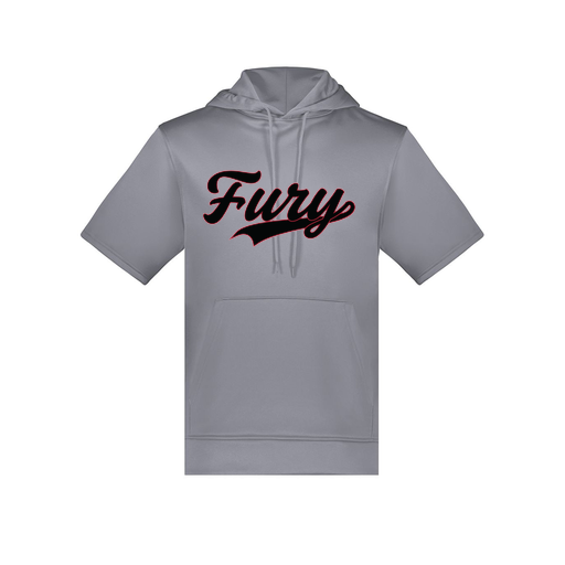 [6871.059.S-LOGO2] Men's Dri Fit Short Sleeve Hoodie (Adult S, Gray, Logo 2)