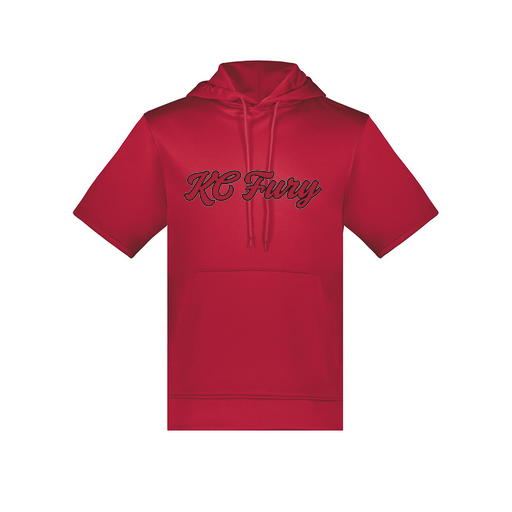 [6871.083.S-LOGO3] Men's Dri Fit Short Sleeve Hoodie (Adult S, Red, Logo 3)