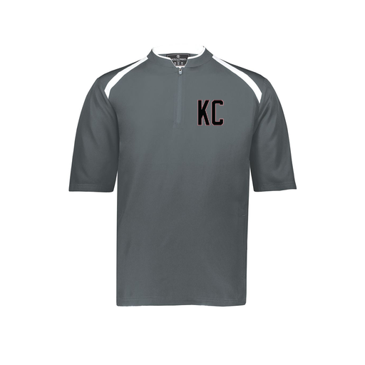 [229581-AS-GRY-LOGO1] Men's Dugout Short Sleeve Pullover (Adult S, Gray, Logo 1)