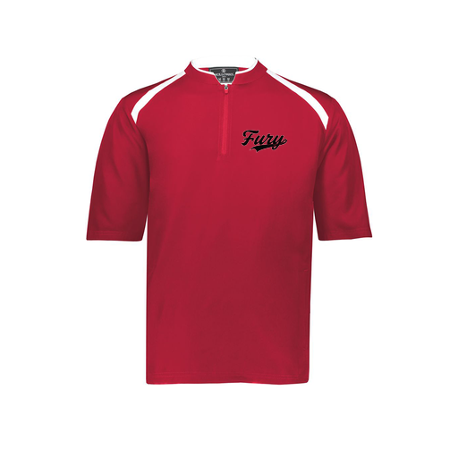 [229581-AS-RED-LOGO2] Men's Dugout Short Sleeve Pullover (Adult S, Red, Logo 2)