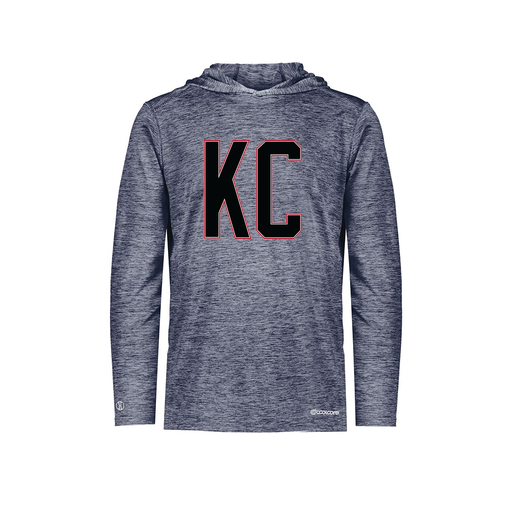 [FOLHCGNV-YS-LOGO1] Decker Youth Charge Hoodie (Youth S, Navy, Logo 1)