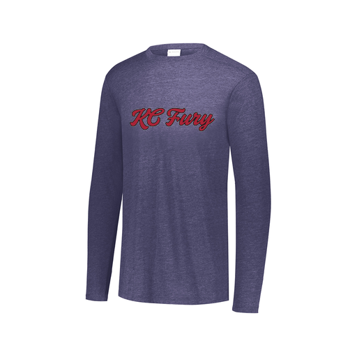 [FTLCUBNV-AXS-LOGO3] Decker Men's Tri-Blend T-Shirt - Long Sleeve (Adult XS, Navy, Logo 3)