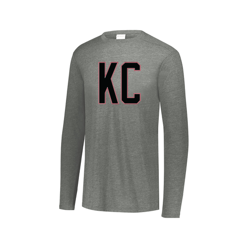 [FTLCUBGY-AXS-LOGO1] Decker Men's Tri-Blend T-Shirt - Long Sleeve (Adult XS, Gray, Logo 1)