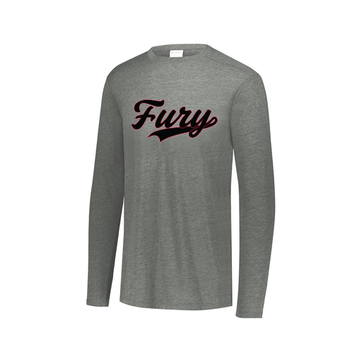 [FTLCUBGY-AXS-LOGO2] Decker Men's Tri-Blend T-Shirt - Long Sleeve (Adult XS, Gray, Logo 2)
