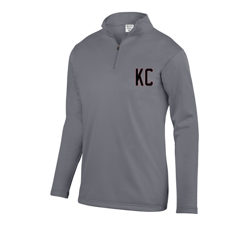 [FOLQFFGY-AS-LOGO1] Decker Men's FlexFleece 1/4 Zip (Adult S, Gray, Logo 1)
