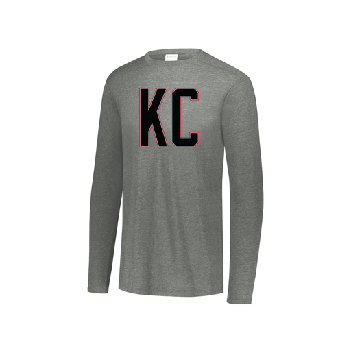 [FTLCUBGY-YS-LOGO1] Decker Youth Tri-Blend T-Shirt - Long Sleeve (Youth S, Gray, Logo 1)