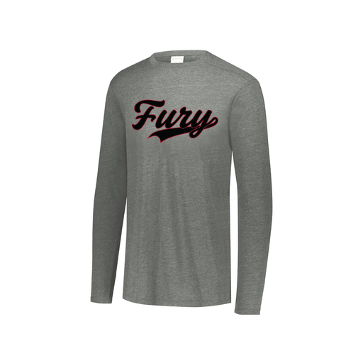 [FTLCUBGY-YS-LOGO2] Decker Youth Tri-Blend T-Shirt - Long Sleeve (Youth S, Gray, Logo 2)