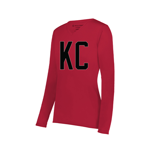 [222824.083.S-LOGO1] Ladies LS Smooth Sport Shirt (Female Adult S, Red, Logo 1)