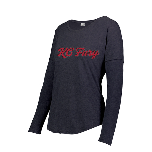 [FTLCUBNV-FAS-LOGO3] Decker Women's Tri-Blend T-Shirt - Long Sleeve (Female Adult S, Navy, Logo 3)
