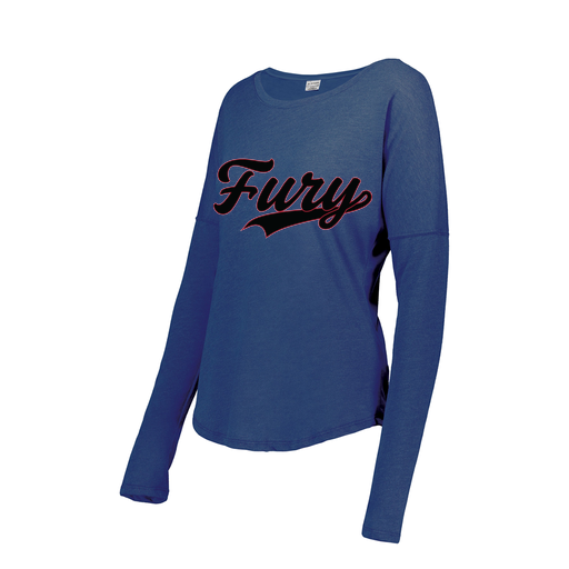 [FTLCUBRY-FAS-LOGO2] Decker Women's Tri-Blend T-Shirt - Long Sleeve (Female Adult S, Royal, Logo 2)