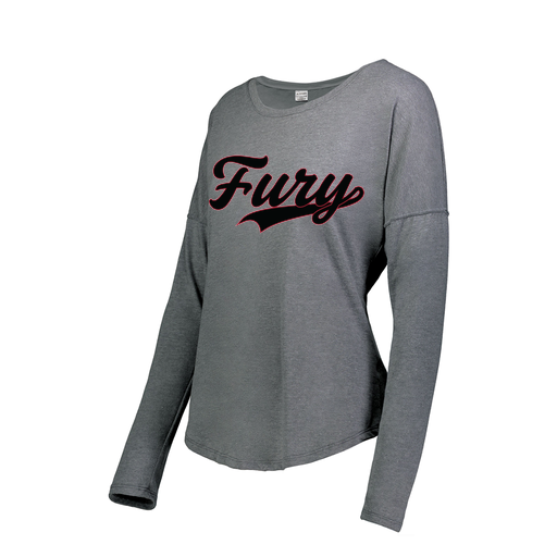 [FTLCUBGY-FAS-LOGO2] Decker Women's Tri-Blend T-Shirt - Long Sleeve (Female Adult S, Gray, Logo 2)
