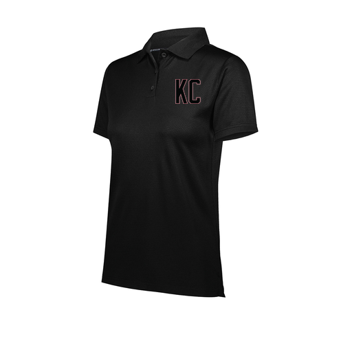 [222768.080.XS-LOGO1] Ladies Prism Polo (Female Adult XS, Black, Logo 1)