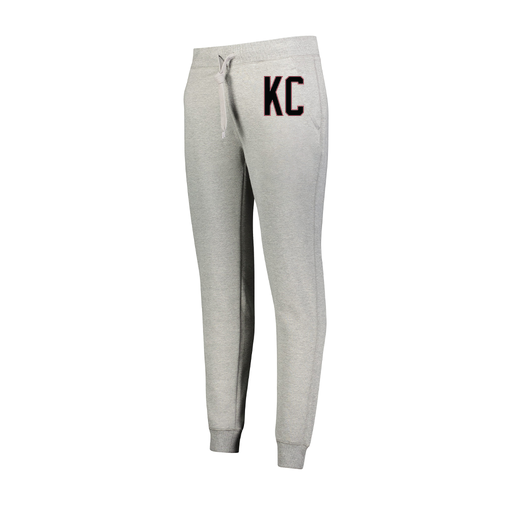 [229748.017.XS-LOGO1] Ladies 60/40 Fleece Jogger (Female Adult XS, Silver, Logo 1)